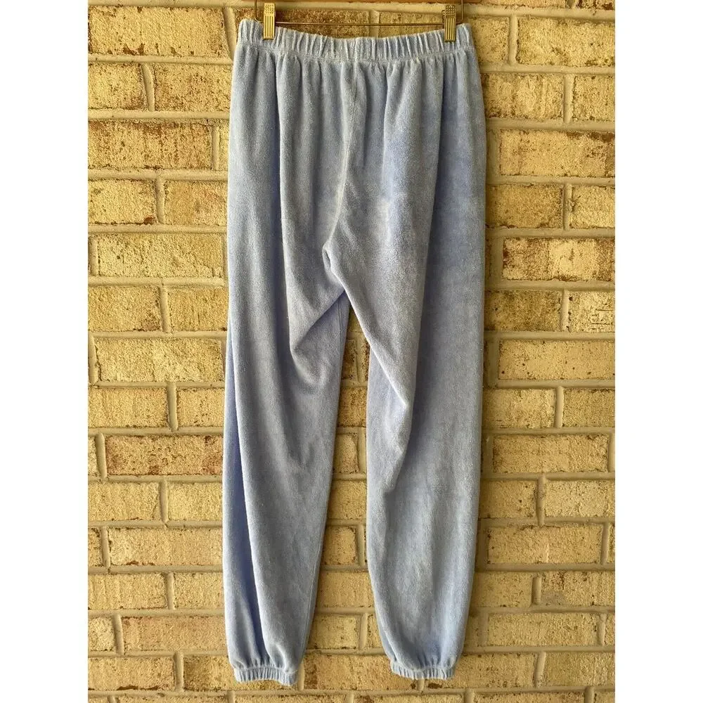 NWOT Stoney Clover Lane x Donni Collab Sweatpant Baby Blue Terrycloth Large - Picture 5 of 7